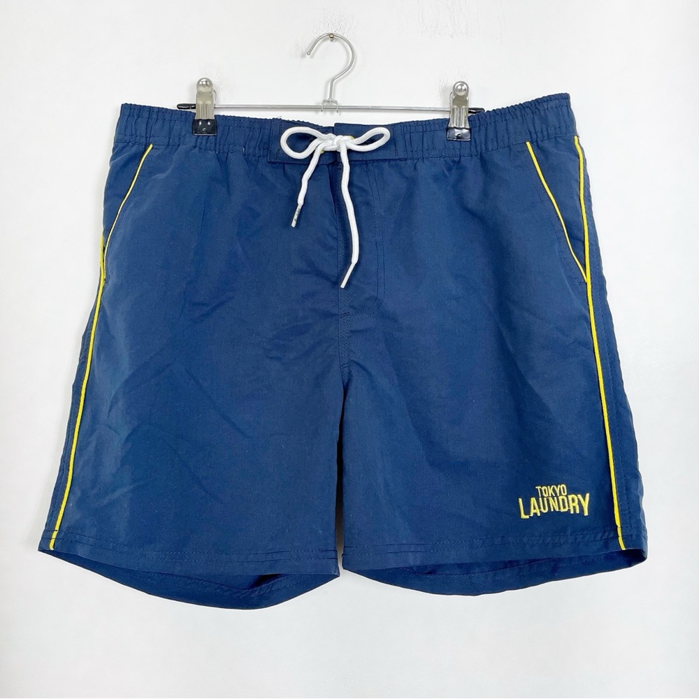 NWT Tokyo Laundry‎ Men’s Blue Swim Trunks Size Medium